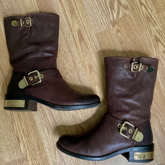 Vince Camuto Brown Leather Boot. Size 8.5. - Picture 1 of 9